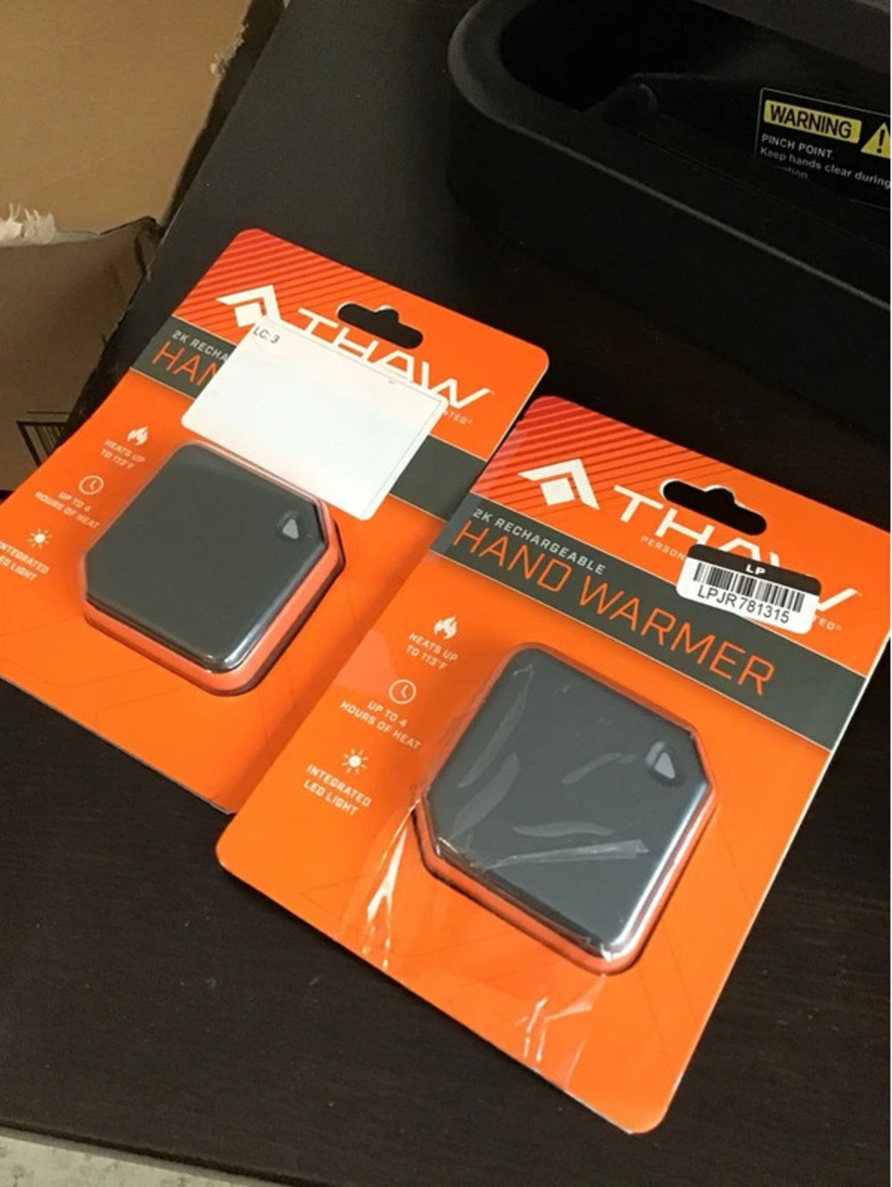 Set of 2 thaw rechargeable hand warmers, new in package
